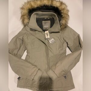 COPY - Bench women’s XS beige, faux fur around hood in cream and brown,doubble …